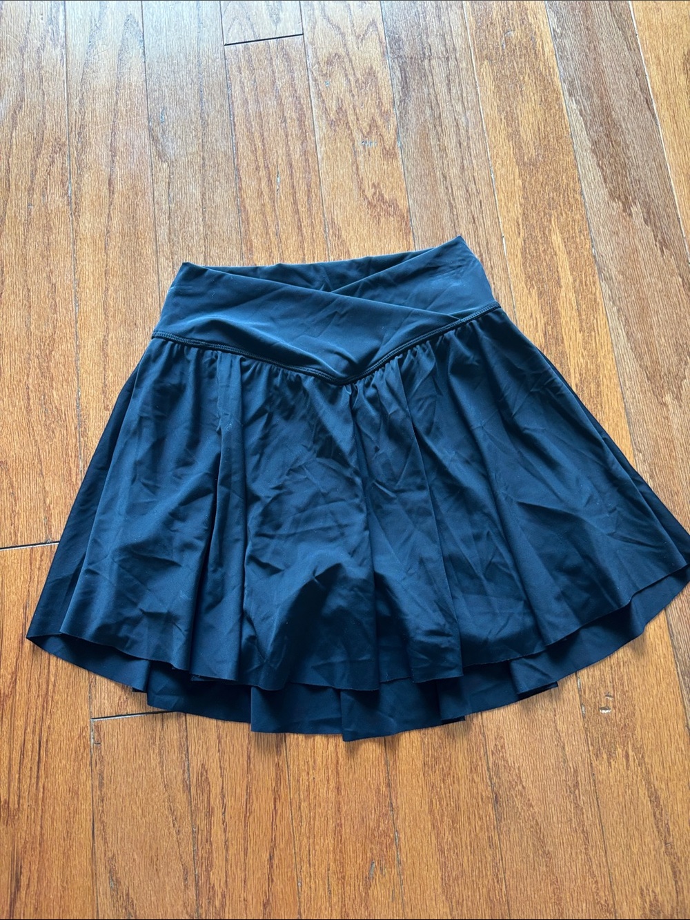 Black Women’s Skater Skort with Cross-Waistband